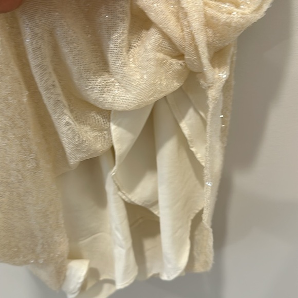 Amanda Uprichard Samba Dress Size Small Bridal White Sequins Halter Cowl Mini - Picture 7 of 12